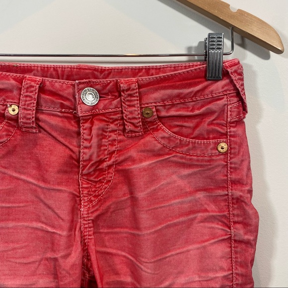 True Religion Straight Leg Low Rise Red Jeans Size 25 - Picture 2 of 9